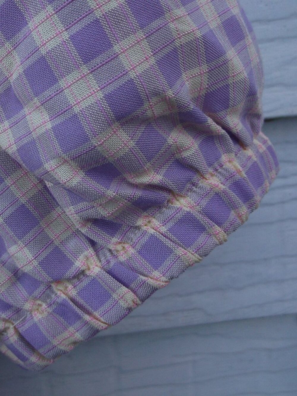 👕ROMWE Purple Gingham Cropped Button‑Front Blouse – Size 2, NWT - Picture 6 of 10